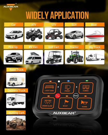 AR Series 6 Gang (AR-600) RGB Switch Panel with APP, Toggle/ Momentary/ Pulsed Mode Supported (One-Side Output))