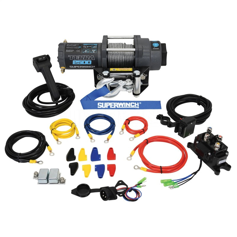 Superwinch Terra 2500 Winch with 3/16-Inch x 40-Foot Steel Rope, 12V DC, Part Number 1125260