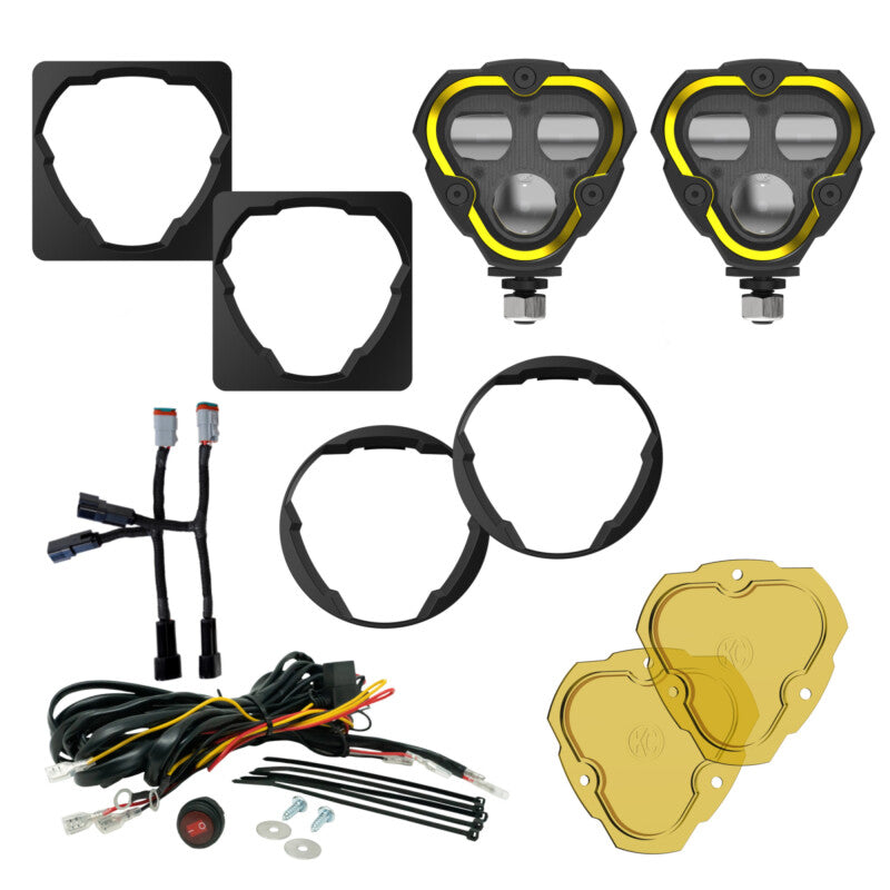 KC HiLiTES FLEX ERA 3 Dual Mode SAE Fog Lights 97155, 2-Light Master Kit for Toyota Aftermarket Bumpers
