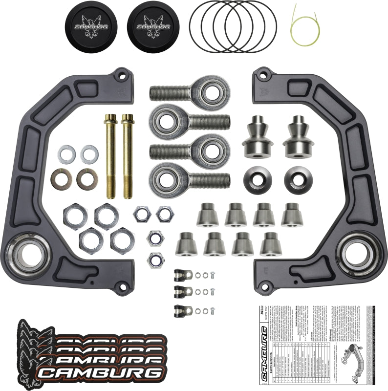 Camburg CAM-310184-GRY KINETIK V2 Billet Uniball Upper Control Arms for Toyota Tacoma, 4Runner and FJ Cruiser
