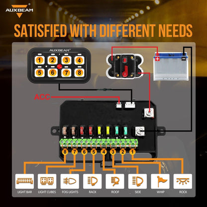 Single Series 6/8 Gang LED Switch Panel,Off Road Light Controller