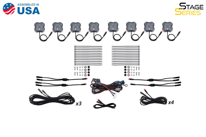 Diode Dynamics Stage Series RGBW LED Rock Light Kit 8-Pack DD7745C for 2024-2025 Toyota Tacoma