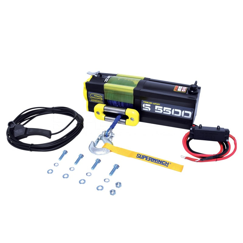 Superwinch S5500SR 5,500 lb 12-Volt Trailer Winch with Synthetic Rope, Part 1455201