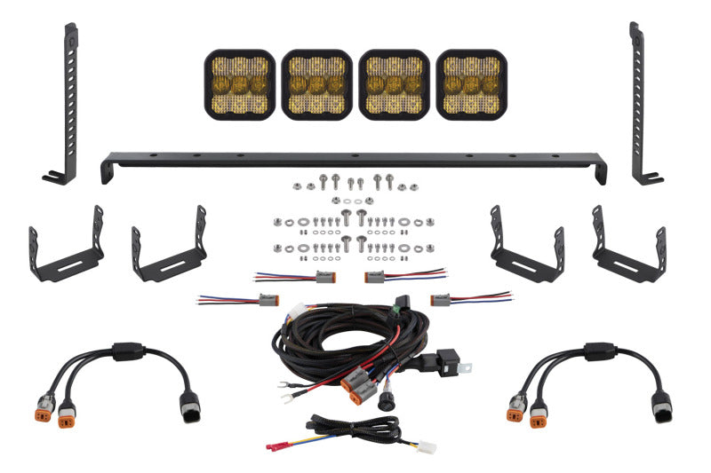 Diode Dynamics DD7543 SS5 Stealth Grille LED 4-Pod Kit for 2014-2024 Toyota 4Runner, Sport Yellow Combo