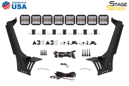 Diode Dynamics DD7263 SS5 Pro CrossLink Windshield Yellow Combo Lightbar Kit for 2018-2021 Jeep Wrangler JL