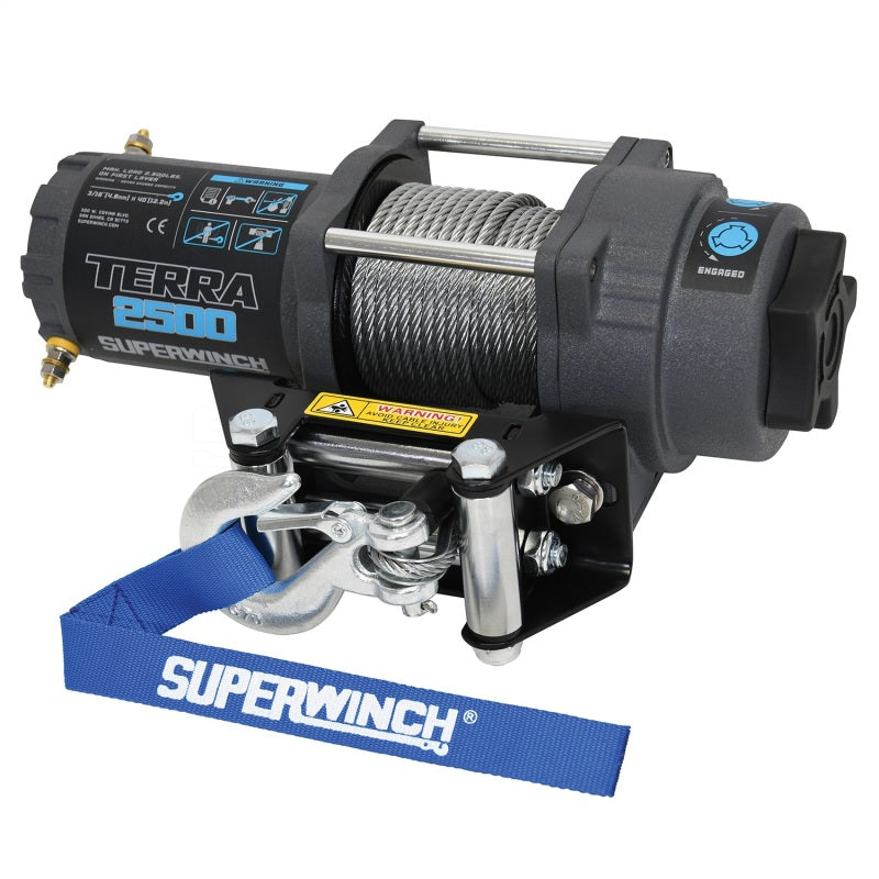 Superwinch Terra 2500 Winch with 3/16-Inch x 40-Foot Steel Rope, 12V DC, Part Number 1125260