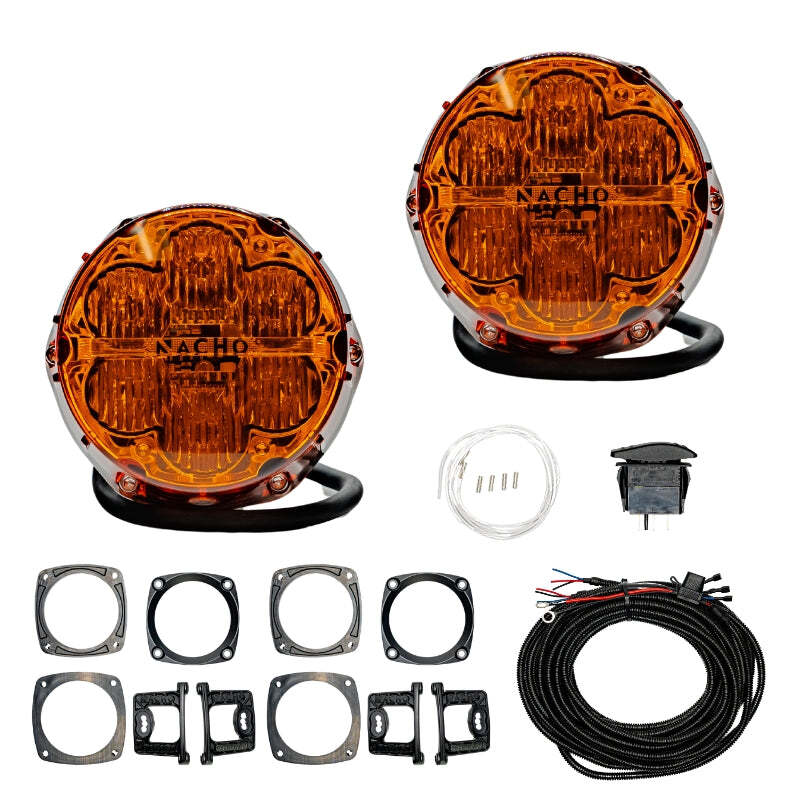 Nacho Offroad Technology V3FM2 Universal Flush Mount Reverse Kit with Amber Quatro Flood Lights