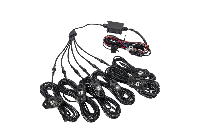 KC HiLiTES C-Series RGB LED Rock Light Kit with Wiring, 6-Piece - Part 339