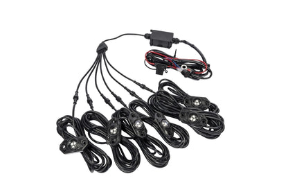 KC HiLiTES C-Series RGB LED Rock Light Kit with Wiring, 6-Piece - Part 339