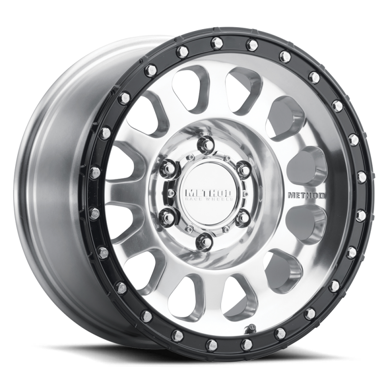 Method Wheels MR315 17x8.5 0mm Offset 6x5.5 Polished Wheel with Gloss Black Lip