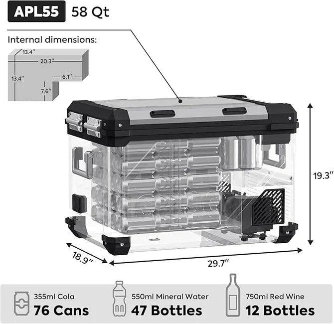 ICECO APL55 Dual Zone 12 Volt Freezer 55 LT