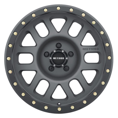 Method Wheels MR309 Grid 17x8.5-Inch 0mm Offset 5x5 Titanium/Black Street-Loc Wheel