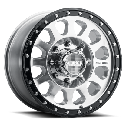 Method Wheels MR315 17x8.5 +25 Offset 8x6.5 Polished Wheel with Gloss Black Lip