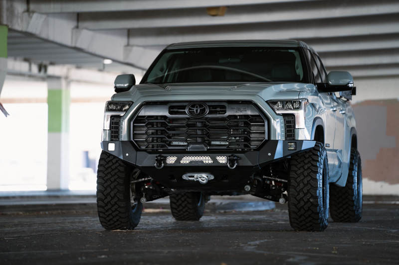 DV8 Offroad MTO Series Front Bumper with Winch Mount for 2022-2025 Toyota Tundra, Part FBTT2-04