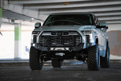 DV8 Offroad MTO Series Front Bumper with Winch Mount for 2022-2025 Toyota Tundra, Part FBTT2-04