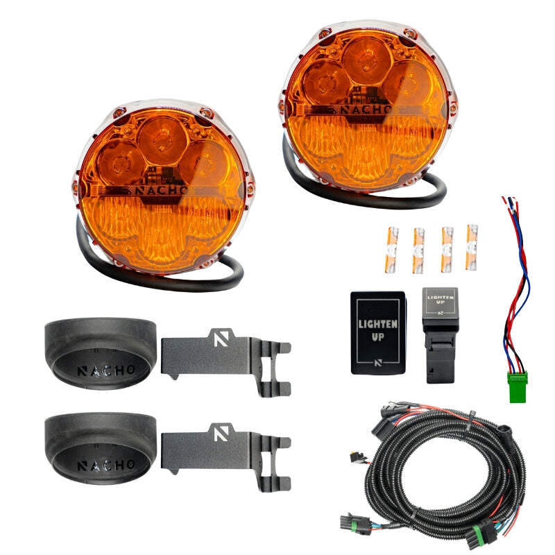 Nacho Offroad Technology V3TO1KASO Toyota SAE Plug-and-Play Fog Light Kit, Amber