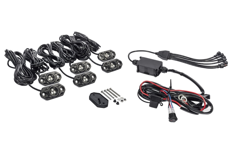 KC HiLiTES C-Series RGB LED Rock Light Kit with Wiring, 6-Piece - Part 339