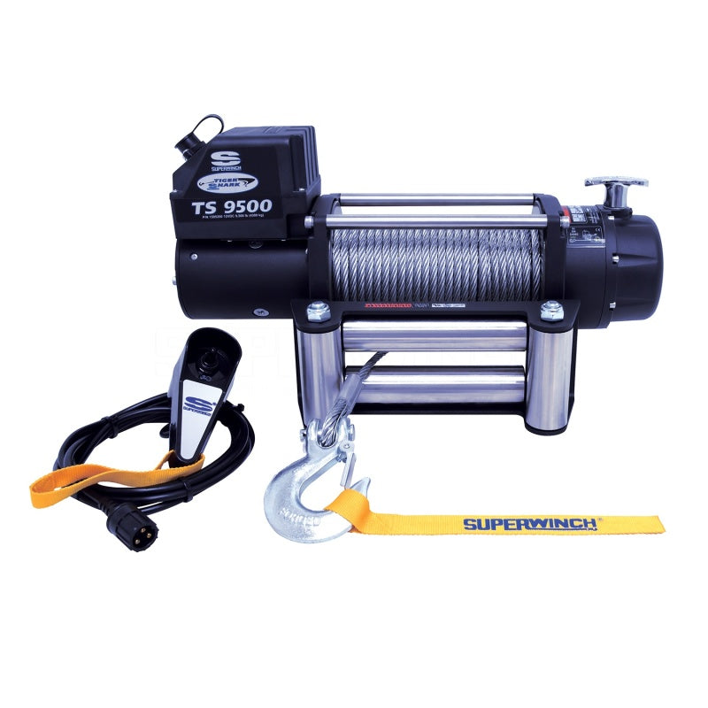 Superwinch Tiger Shark 9500 Winch, 12 Volt, 9,500 lb. Capacity, Steel Rope, Part Number 1595200