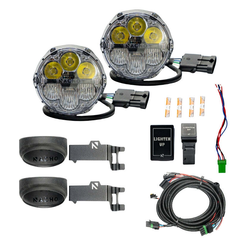 Nacho Offroad Technology Toyota SAE Fog Light Kit, White, Part Number V3TO1KWSO