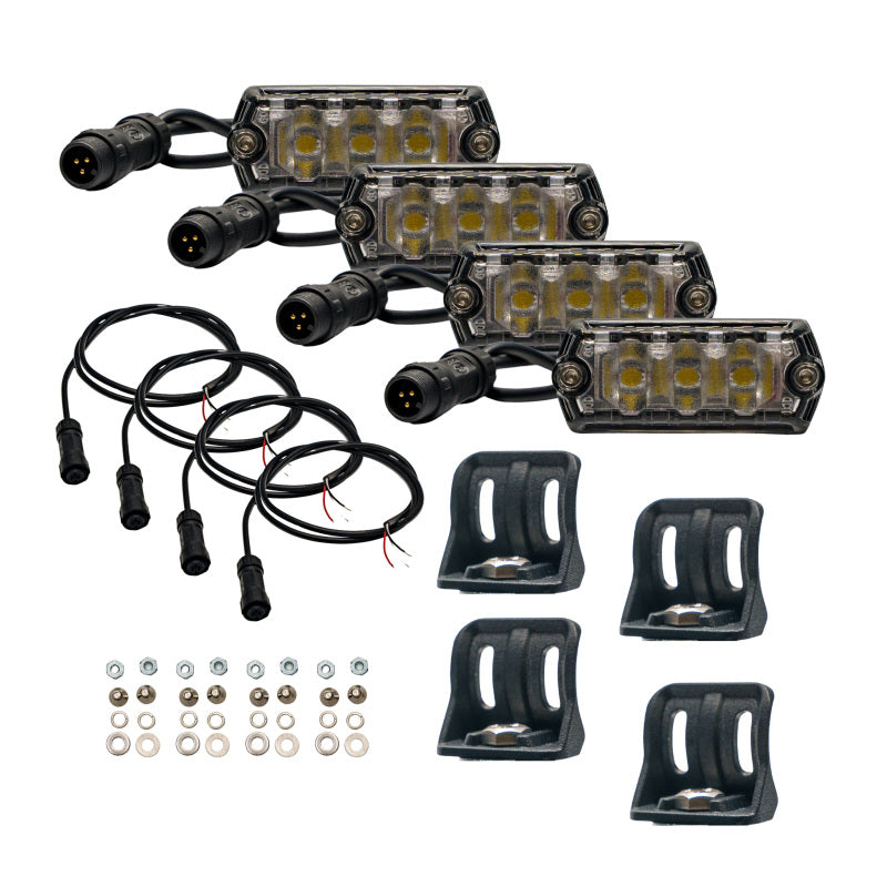 Nacho Offroad Technology NANO NAN114 Scene Light 4-Pack with White Beam and Amber Backlight