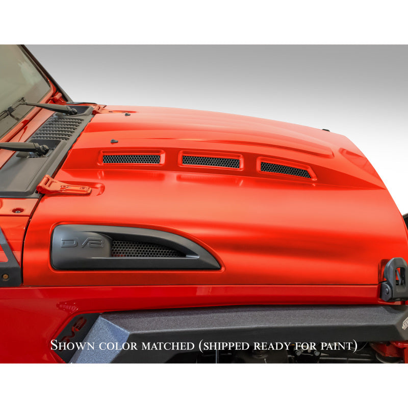 DV8 Offroad HDMBJL-01 Heat Dispersion Hood for 2018-2025 Jeep Wrangler JL and Gladiator JT