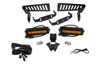 Diode Dynamics DD6094 SS6 Cowl LED Bracket Kit for 2018-2021 Jeep JL Wrangler and Gladiator, Amber Driving