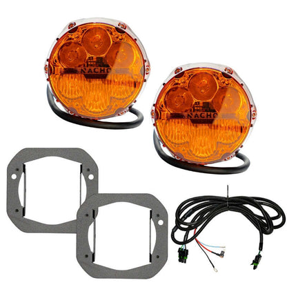 Nacho Offroad Technology V3JW1KASM Jeep JL/JT SAE Combo Amber Plug-and-Play Fog Light Kit