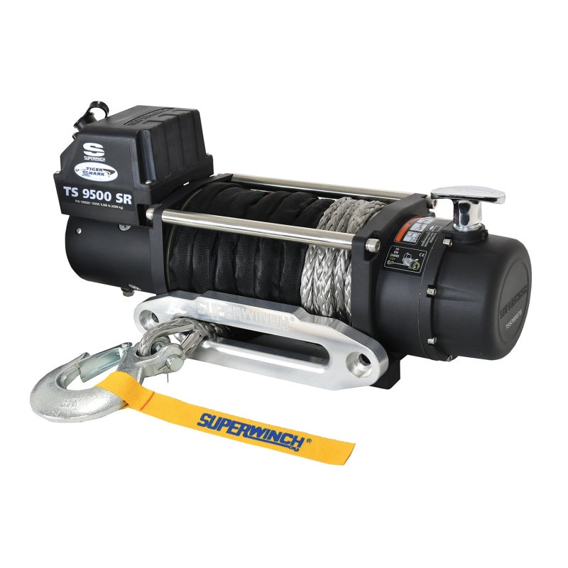 Superwinch Tiger Shark 9500SR Winch, 9,500 lb, 12V DC, Synthetic Rope, Part Number 1595201