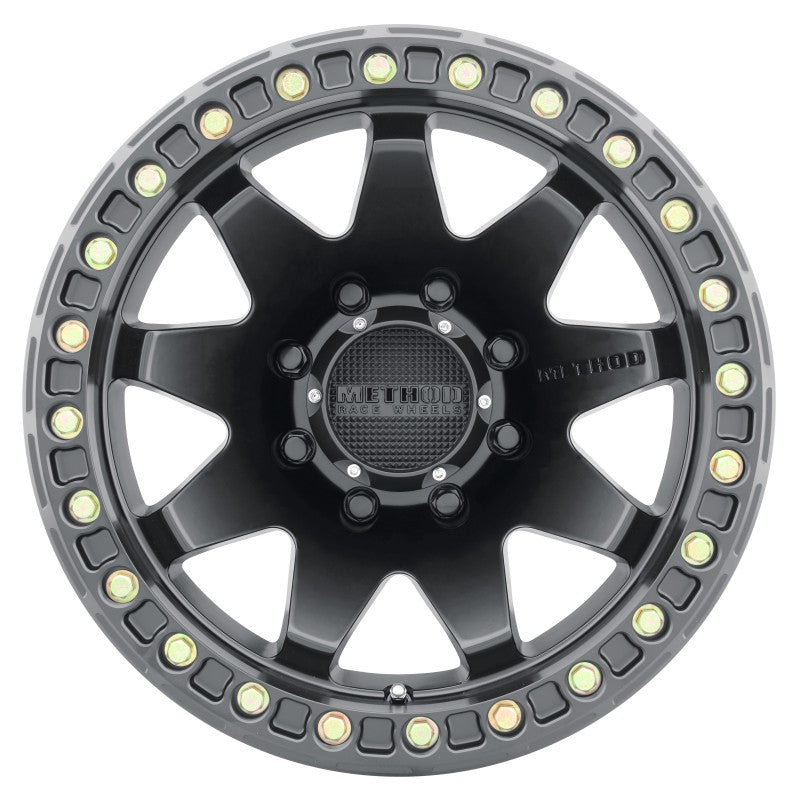 Method Wheels MR108 17-Inch Beadlock Wheel, 9-Inch Width, -44mm Offset, 8x6.5 Bolt Pattern, Matte Black