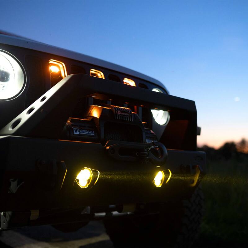 KC HiLiTES FLEX ERA 3 Dual-Mode SAE Fog Lights 97147 – 2-Light Kit for Jeep Aftermarket Bumpers