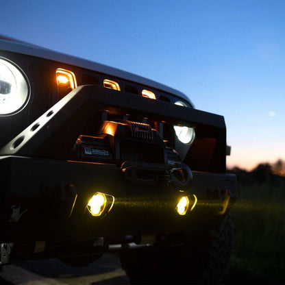 KC HiLiTES FLEX ERA 3 Dual-Mode SAE Fog Lights 97147 – 2-Light Kit for Jeep Aftermarket Bumpers