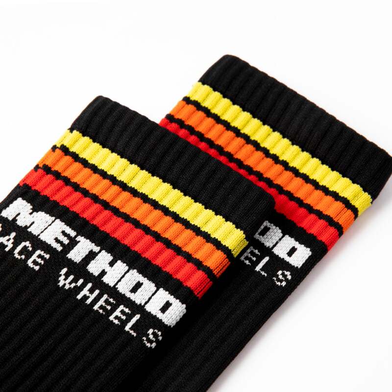 Method Wheels Classic Stripes Logo Performance Socks - Black, AP-M0003