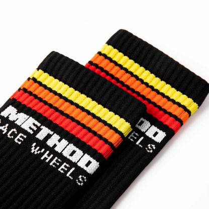 Method Wheels Classic Stripes Logo Performance Socks - Black, AP-M0003