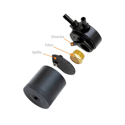 Mishimoto MMBC-JLP-18PBE Baffled Oil Catch Can Kit for 2018+ Jeep Wrangler JL 3.6L