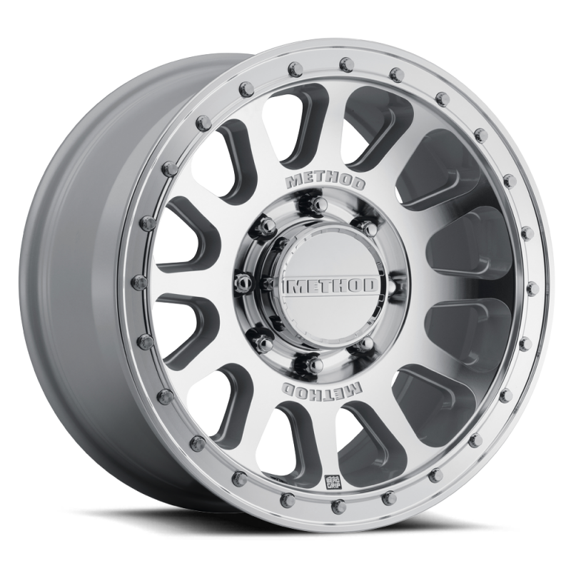 Method Wheels MR709 HD Bead Grip 18x9-Inch Silver Machined Wheel, +12 Offset, 8x180 Bolt Pattern