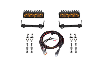 Diode Dynamics DD8856 SS6 Sport LED Light Bar Kit for 2014-2024 Toyota 4Runner, Yellow Driving, 3000K