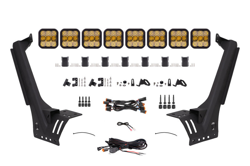 Diode Dynamics DD6822 SS5 Sport CrossLink Windshield Yellow Combo Lightbar Kit for 2018-2021 Jeep Wrangler JL