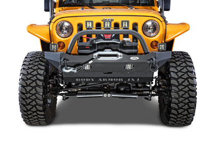 Body Armor 4x4 JL-19532 Mid-Stubby Front Bumper for 2018-2026 Jeep Wrangler JL and Gladiator JT