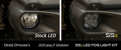 Diode Dynamics SS3 Sport Type MR Fog Light Bracket Kit with Amber Backlight, Yellow SAE Fog, DD7053