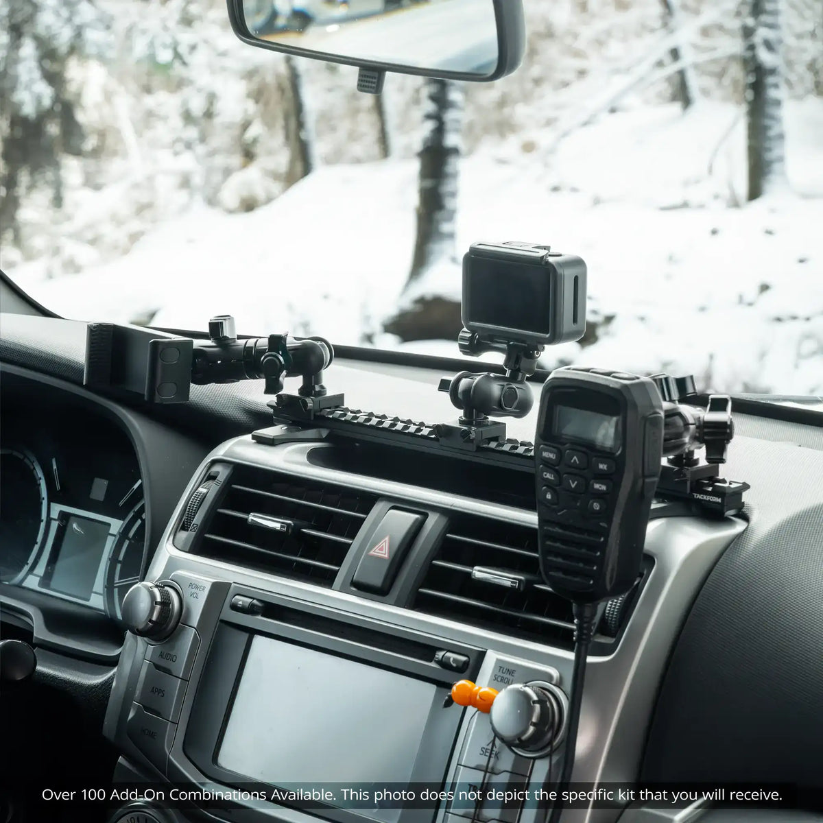 2010-2024 Toyota 4Runner Tackform Assault Track Picatinny Dash Bracket With Dual MagSafe Phone Mounts