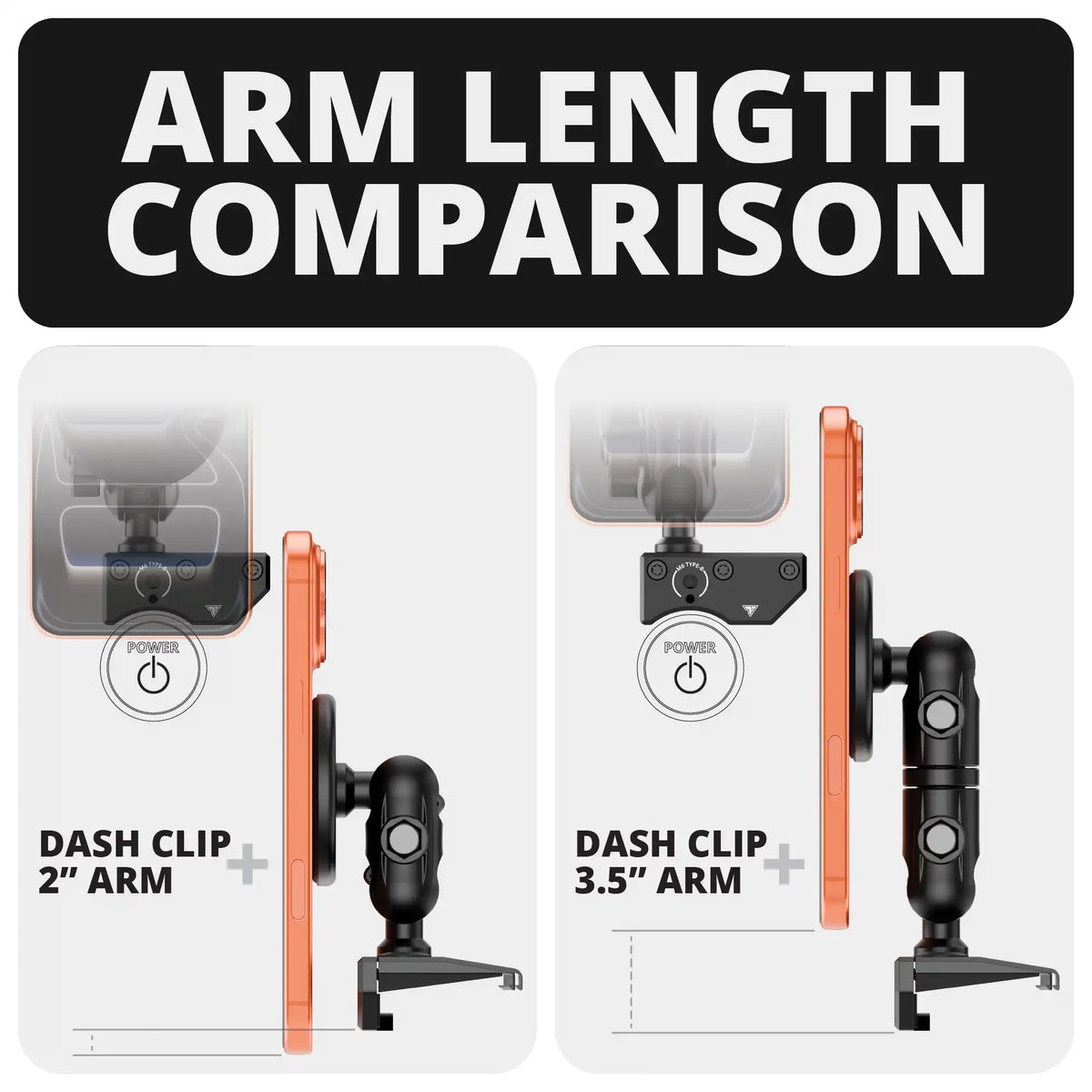 2024+ Toyota Tacoma (8" Screen ONLY) & 2025+ 4Runner LINK™ Dash Clip with 20mm Metal Ball & Dovetail