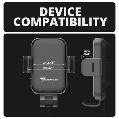 2024+ Jeep Wrangler JL & Gladiator (Not Compatible With 4xe) Tackform Assault Track Picatinny Dash Bracket With Wireless Charging Phone Mount | Driver Side