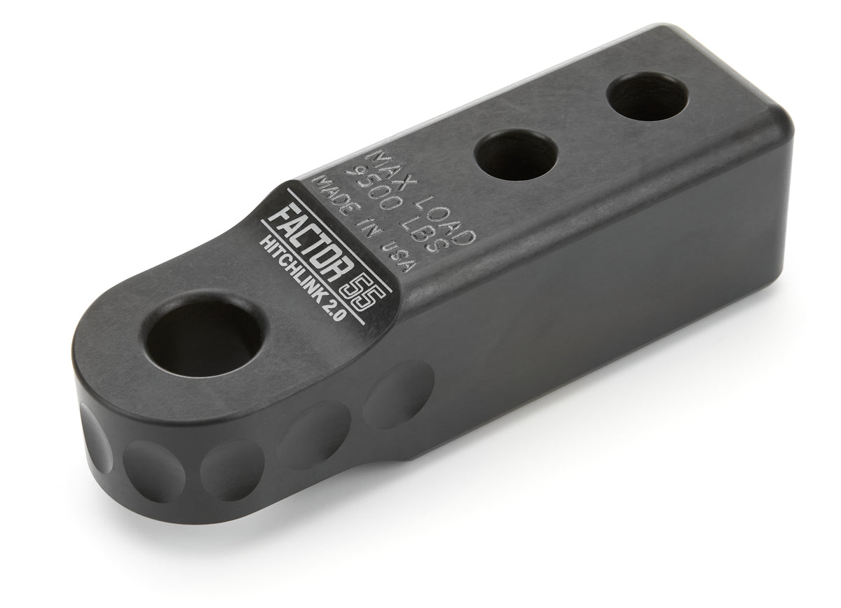 FACTOR 55 HitchLink 2.0 Shackle Mount 00020-06, 9,500 lb Capacity, 2 in Receiver, Gray Anodized Aluminum