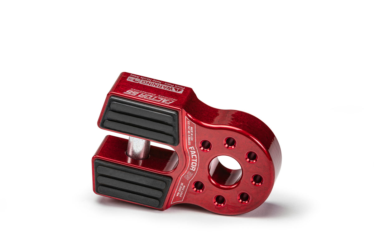 FACTOR 55 FlatLink Winch Shackle Mount 00050-01, Red Anodized Aluminum, 16,000 lb Capacity