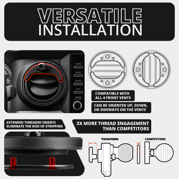 2016-2023 Toyota Tacoma & 2014-2021 Tundra LINK™ Vent Mount Bracket With CB Mic Holder | Choose Your Arm Length