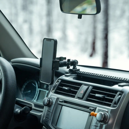 2010-2024 Toyota 4Runner Tackform Slim Track Dash Bracket With MagSafe Phone Mount, 2-in-1 CB Radio Microphone & GoPro/Action Camera Mount