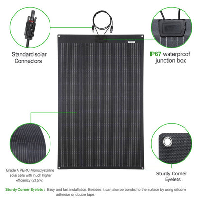 LensunSolar 150W 12V Flexible Solar Panel Component Details