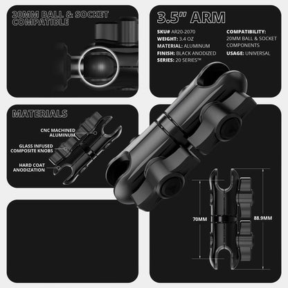 2010-2024 Toyota 4Runner Tackform Assault Track Picatinny Dash Bracket With 20LITE Phone Mount
