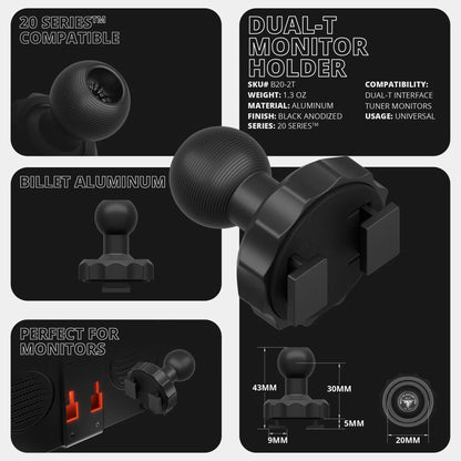 2024+ Toyota Tacoma (8" & 14" Screen) & 2025+ Toyota 4Runner LINK™ Dash Clip with Universal Dual-T / Cobb Tuning Accessport Mount