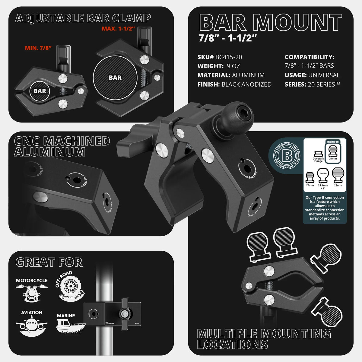 2024+ Toyota Tacoma & 2025+ Toyota 4Runner Passenger Side Grab Handle Mount with CB Radio Microphone Holder